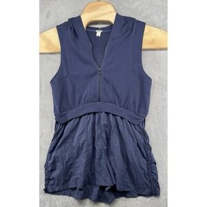 Anthropologie Daily Practice Direct‎ Kick Romper Blue with Hood Women's Size S